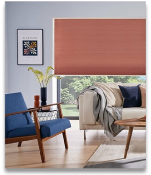 red vertical blinds