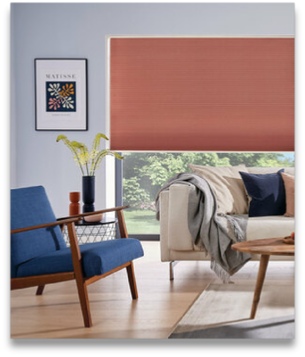 red vertical blinds